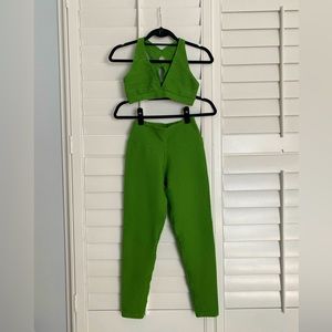 Booty by Brabants Croco Leggings and Sports Bra, Botanical Green, Full Set